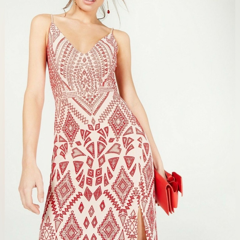 Red & Pink Maxi Dress
